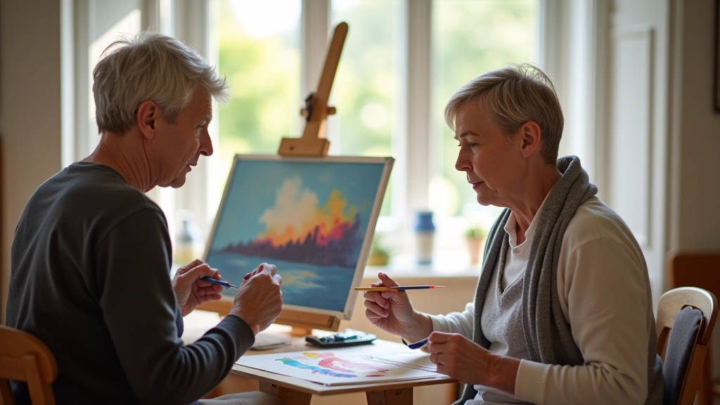 Watercolour painting workshop in natural light studio