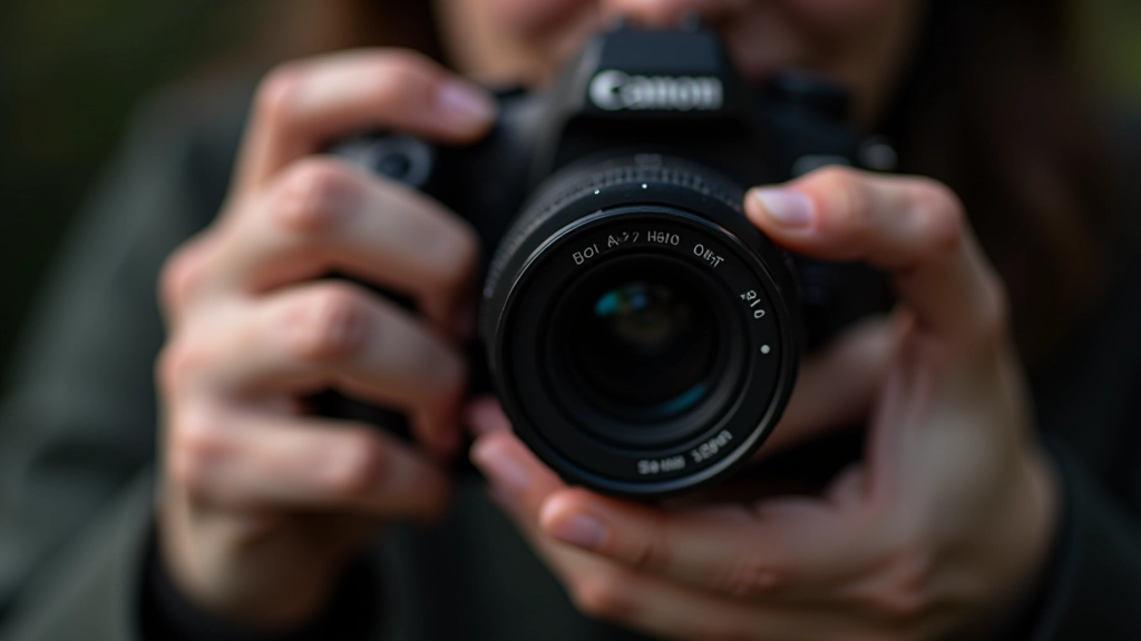 Close-up of camera settings dial showing aperture and ISO controls with photographer's hands adjusting settings